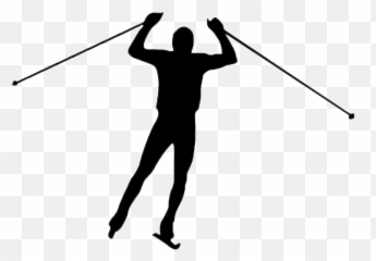 Cross Country Skiing Silhouette Clipart - Illustration Emoji,Skiing Emoji
