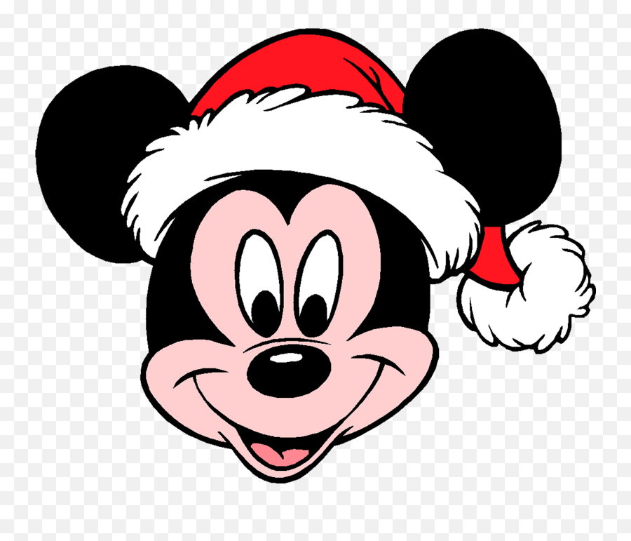 Mickey Face Free Download Clip Art - Mickey Mouse With Santa Hat Emoji,Mickey Mouse Emoticon