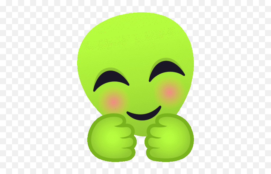 Blushing Alien Gif - Blushing Alien Joypixels Discover U0026 Share Gifs Smiley Emoji,Blush Emoji Transparent