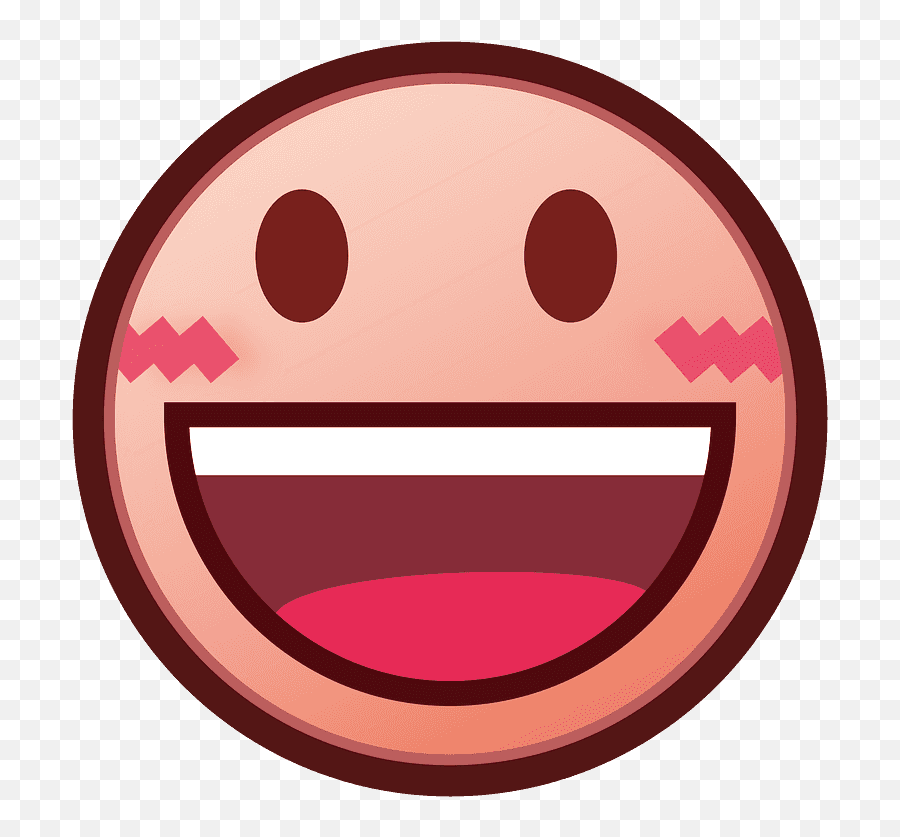 Grinning Face With Big Eyes Emoji - Love Pink Face Emoji,Emoticon Big Eyes