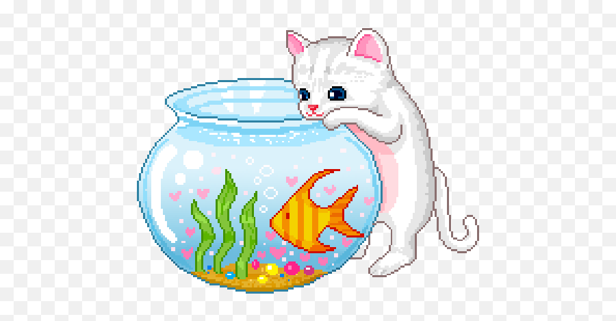 Top Cat Art Stickers For Android U0026 Ios Gfycat - Transparent Fish Bowl Gif Emoji,Kitty Emoji
