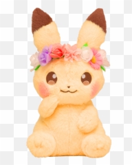 Transparent Flower Crowns - Pikachu Flower Crown Plush Emoji,Flower Crown Emoji