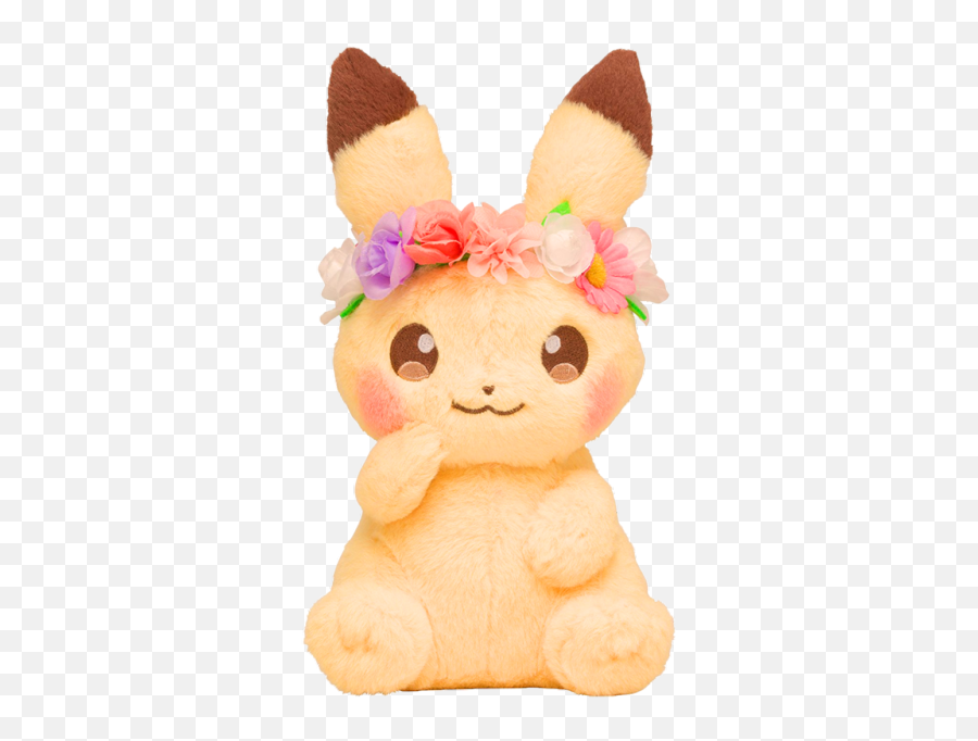 Transparent Flower Crowns - Pikachu Flower Crown Plush Emoji,Flower Crown Emoji