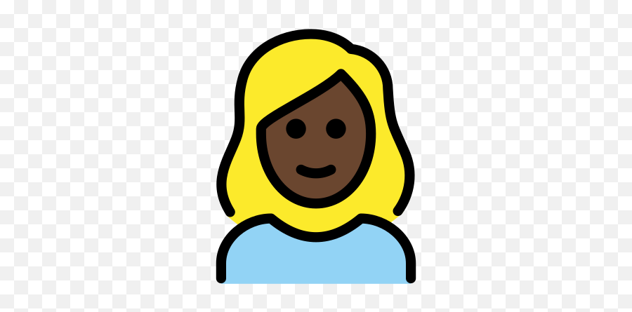 Dark Skin Tone Blond Hair Emoji - Emoji,Blonde Emoji