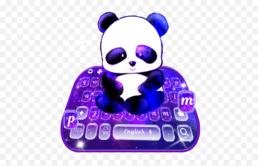 Cute Panda Galaxy Keyboard Theme - Panda Galaxy Emoji,Panda Emoji Keyboard