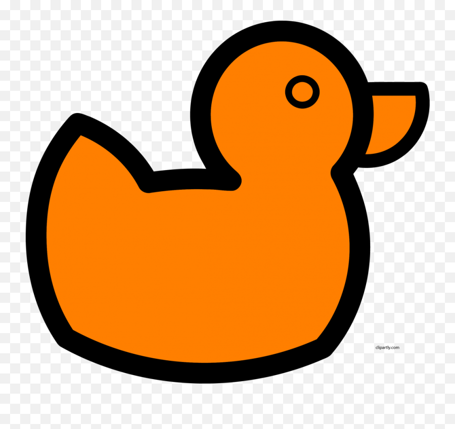 Dark Orange Color Baby Duck Clipart Png - Orange Duck Clipart Emoji,Duck Emoticon