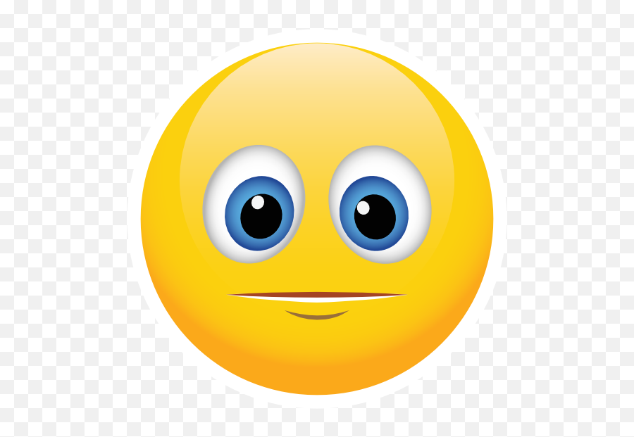 Cute Blank Expression Emoji Sticker - Frown Emoticon,Emoji Peace