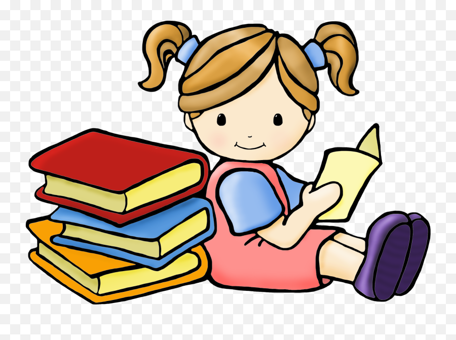 Girl Reading Book Clipart Free Download - Read Books Clip Art Emoji,Emoji Shhh