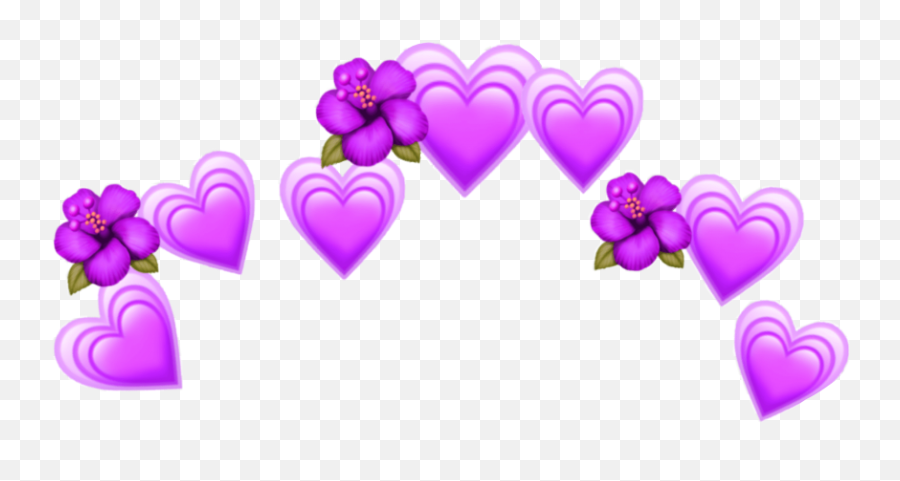 Purple Emoji Heart Cute Kawaii Gacha - Aesthetic Heart Crown Png,Purple Emoji Heart