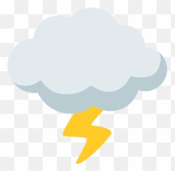 Lightning Clipart Thundercloud - Clipart Rain Emoji,Thunder Cloud Emoji ...