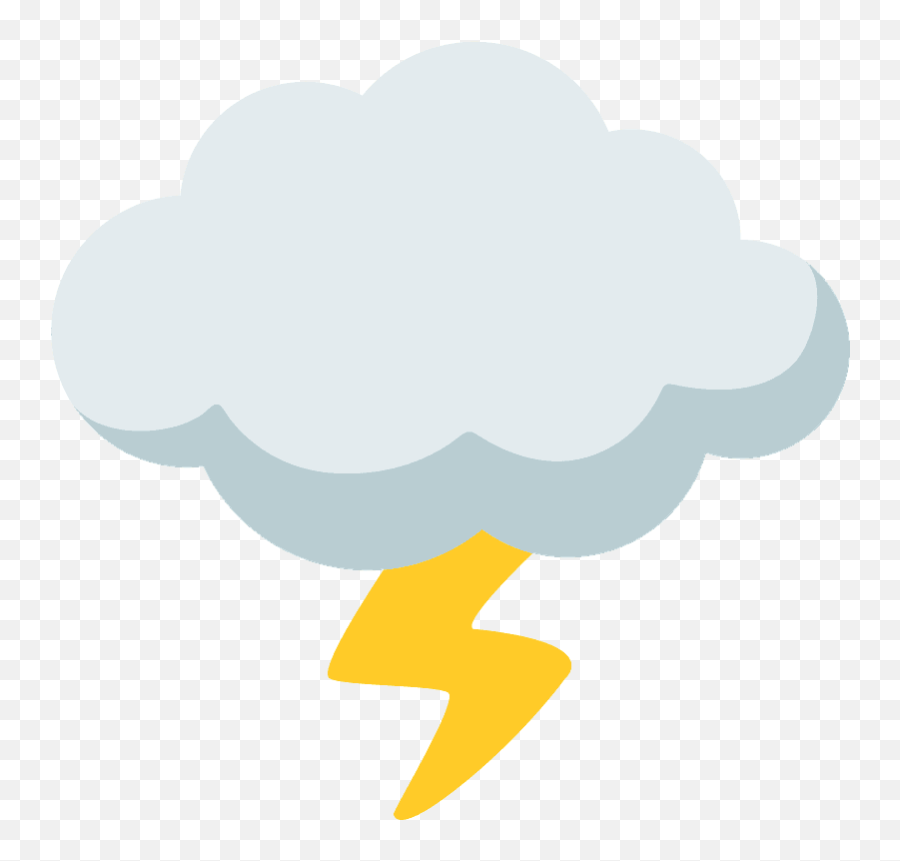 Cloud With Lightning Emoji Clipart - Clip Art,Thunder Cloud Emoji