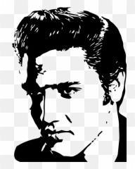 Elvis Presley Vector Face Illustrator - Elvis Black And White Emoji,Elvis Emoji