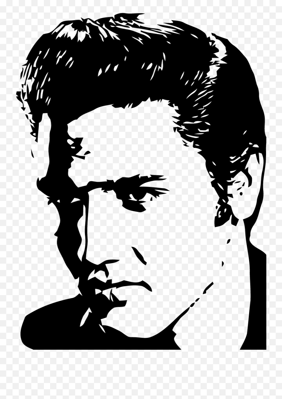 Elvis Presley Vector Face Illustrator - Elvis Black And White Emoji,Elvis Emoji
