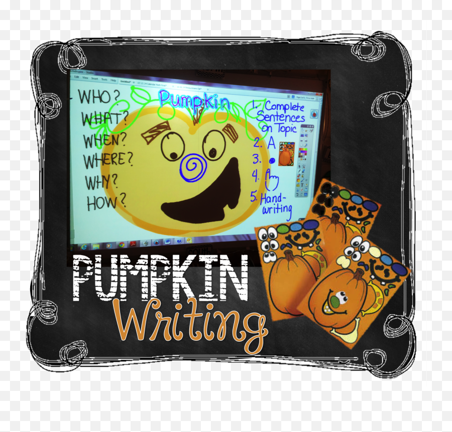 Wordless Wednesday Pumpkin Writing Faith Wheeler Education - Happy Emoji,Pumpkin Emoticon