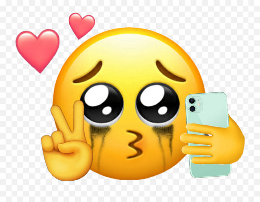 Hearts Crying Sticker - Simp Emoji Meme,Crying Heart Emoji