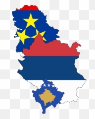 Flag Map Of Serbia Kosovo Vojvodina - And Emoji