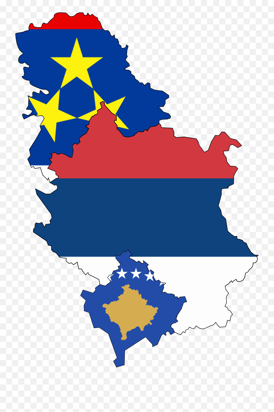 Flag Map Of Serbia Kosovo Vojvodina - Serbia Kosovo And Vojvodina Emoji,Serbian Flag Emoji