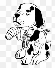 Sad Dog With A Broken Leg Vector - Abuse Cartoon Emoji