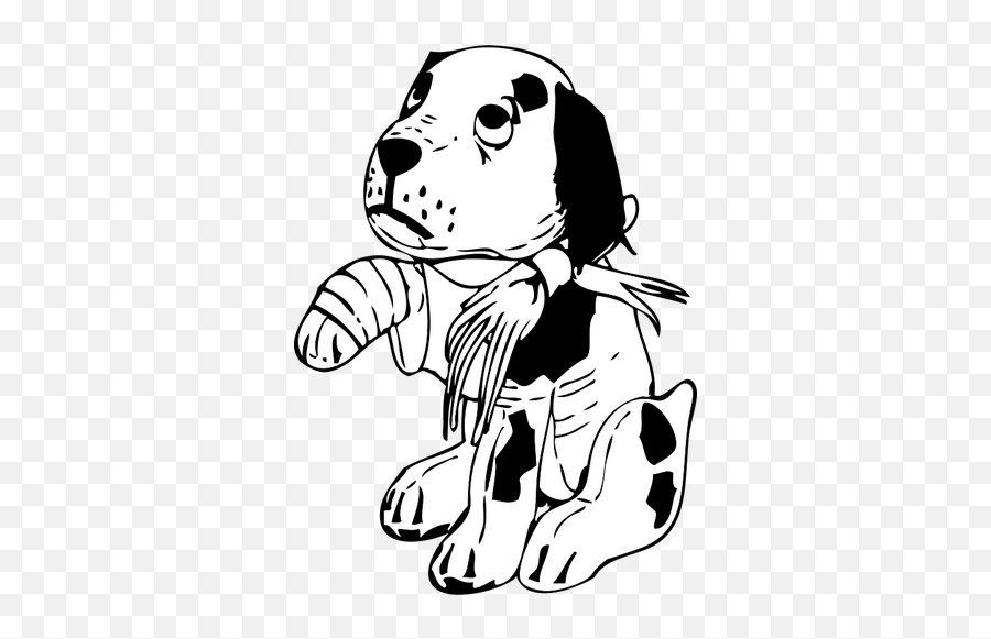 Sad Dog With A Broken Leg Vector - Dog Abuse Cartoon Emoji,Broken Leg Emoji