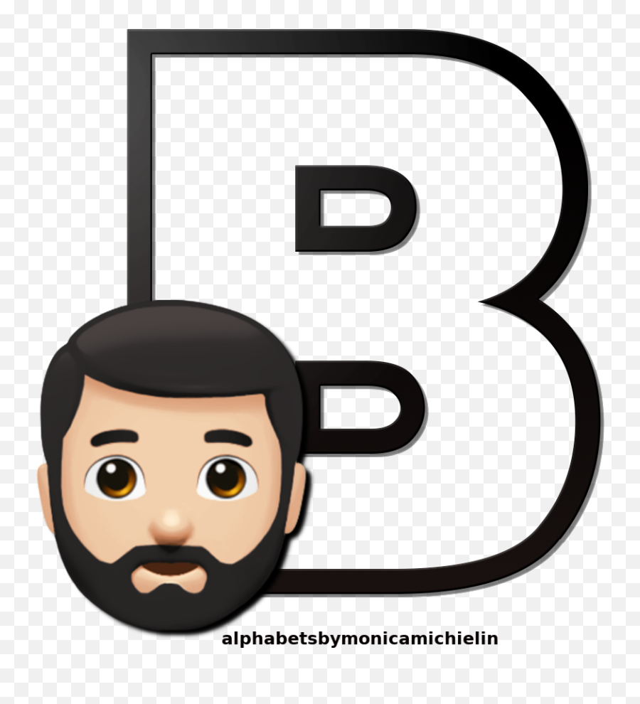 Bearded Man Emoji Emoticon Alphabet - Cartoon,Bearded Man Emoji