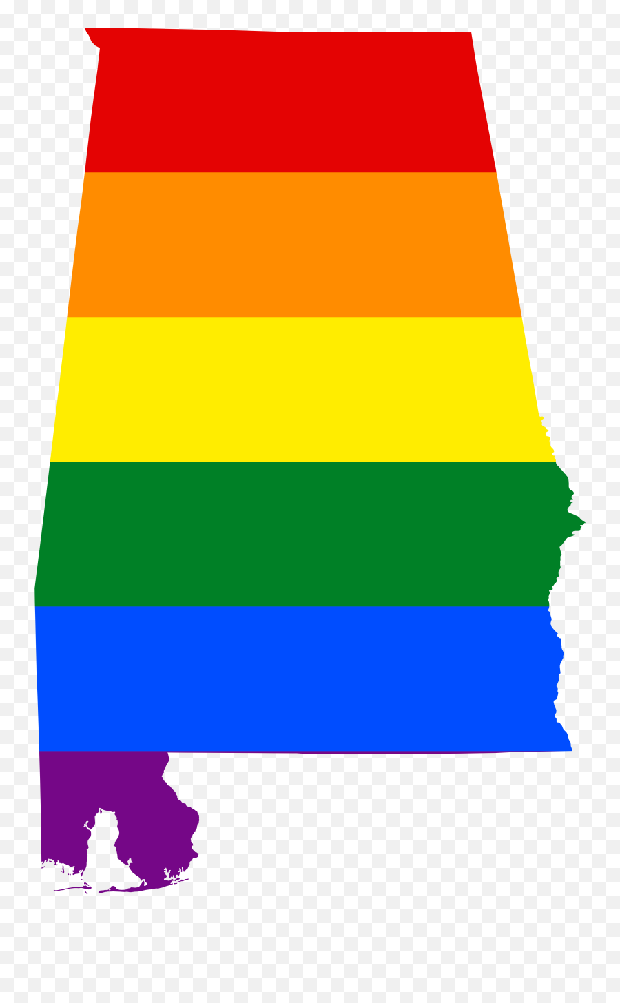 Lgbt Flag Map Of Alabama - Alabama State Emoji,Anti Lgbt Emoji