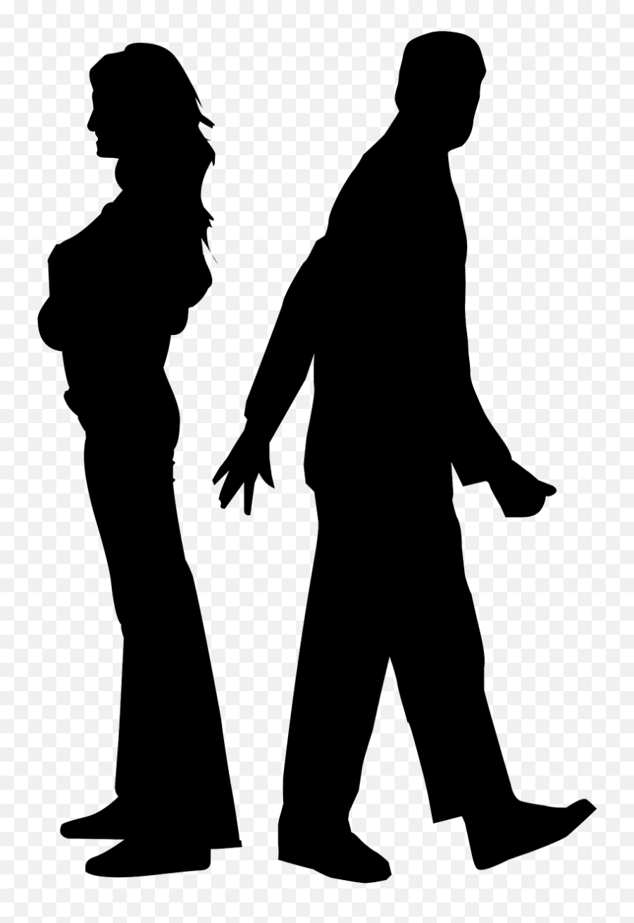 Anger Rejection Marriage Silhouette People - Male And Female Silhouette Png Emoji,Annoyed Emoticon