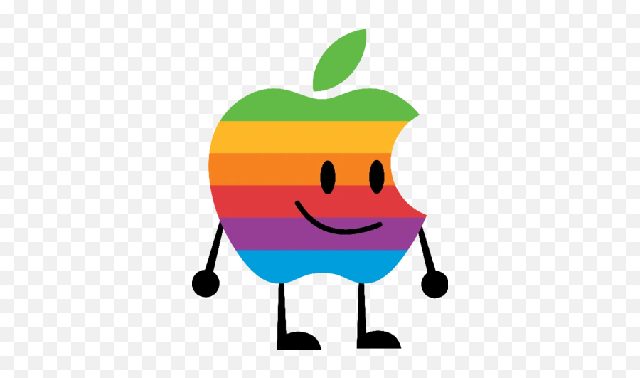 Rainbow Apple Logo - Apple Rainbow Emoji,Apple Logo Emoticon