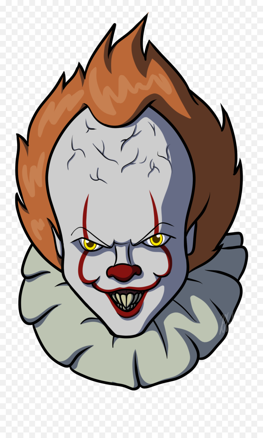Face Pennywise Drawings Easy - Pennywise Head Png Emoji,Pennywise Emoji