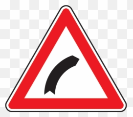 Dangerous Curve Warning Sign Sticker - Junction On Bend Ahead Emoji
