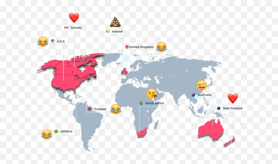 Universal Online Language - World Map Png Grey Emoji,Same Emoji