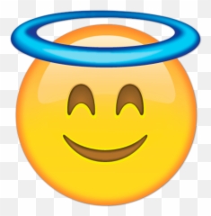 Smiling Face With Halo Emoticon - Smiley Angel Emoji,Emoji Cover