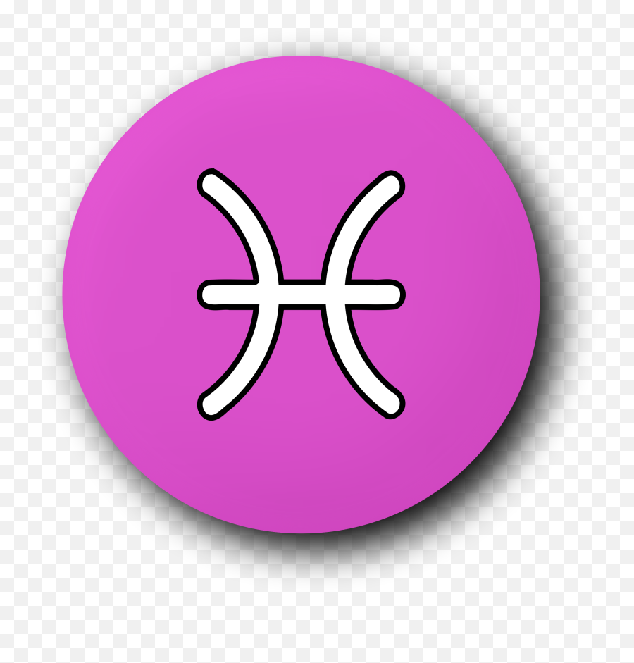 Pisces Symbol Vector Clipart Image - Circle Emoji,Emoji Astrology Signs