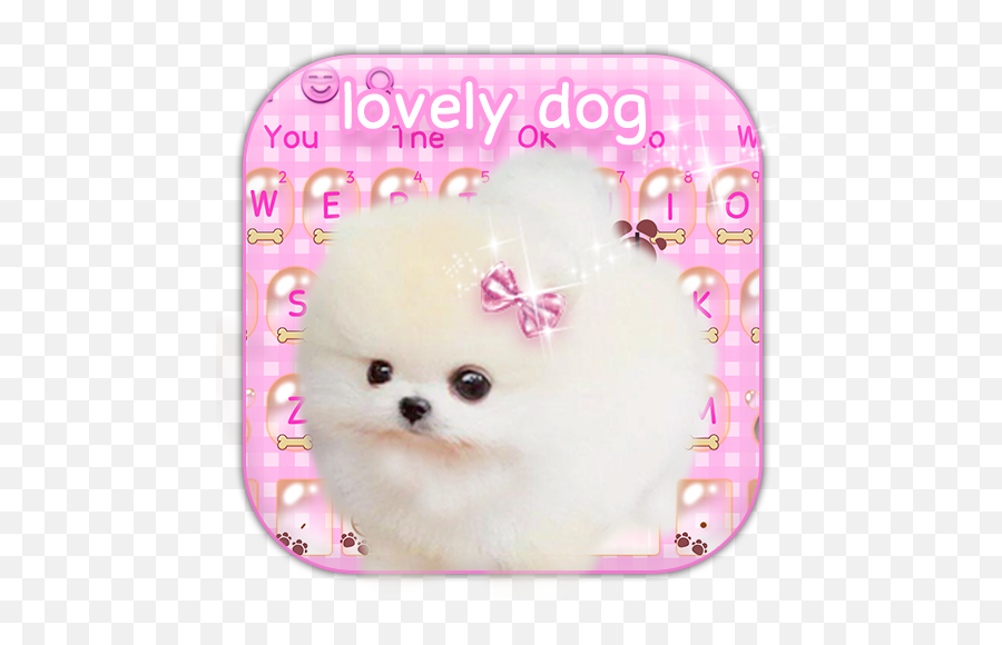 Cute White Dog Keyboard Theme - Pomeranian Emoji,Dog Emoticons