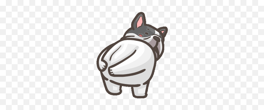 2020230 Line French Bulldog Pigu - Cartoon French Bulldog Animated Gif Emoji,Bulldog Emoticons