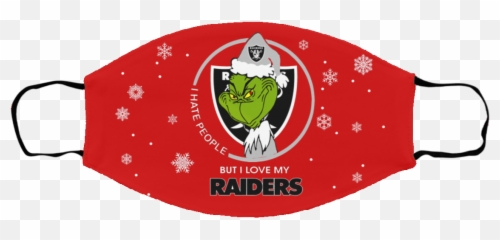 My Oakland Raiders Grinch Face Mask - Vampire Cat Face Mask Emoji,Oakland Raiders Emoji