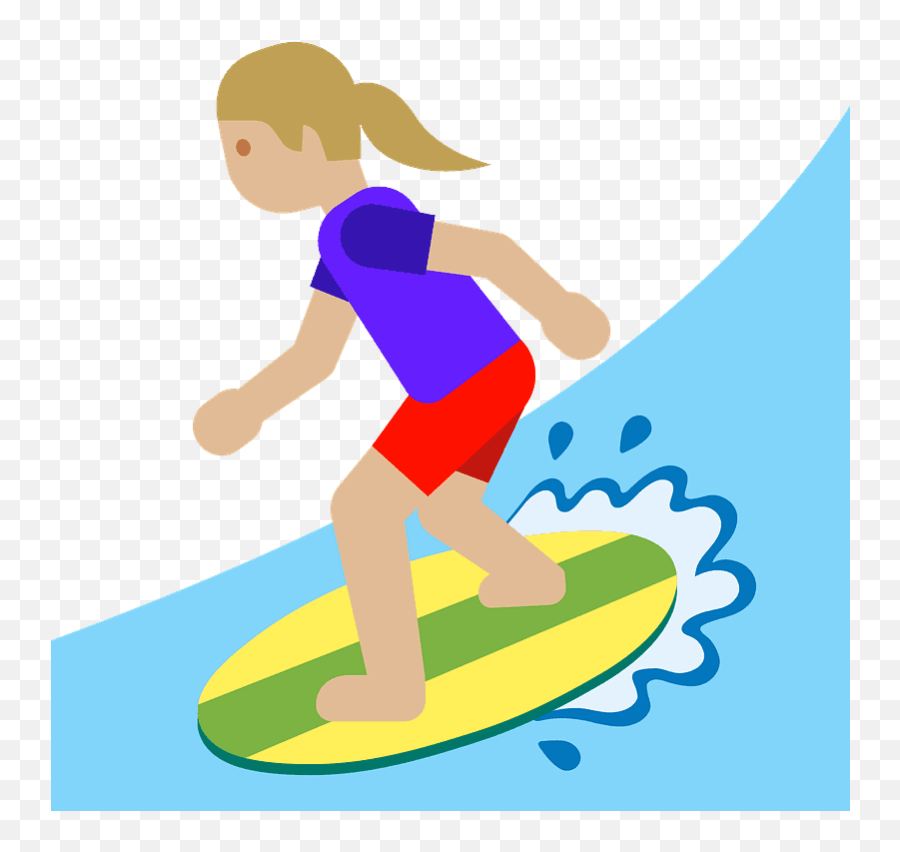 Woman Surfing Emoji Clipart Free Download Transparent Png - Surfer Emoji Transparent,Jumping Emoji