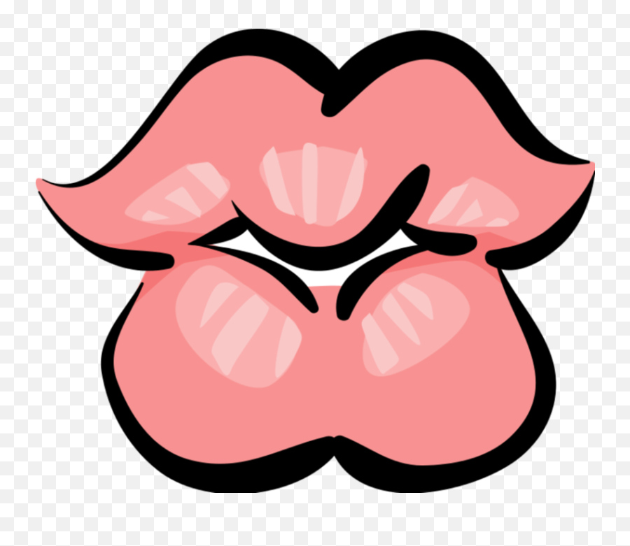 Lips Vector Png - Vector Illustration Of Mouth Lips Ready To Happy Emoji,Lipstick Kiss Emoji