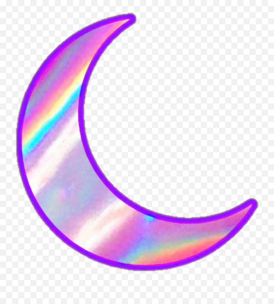 Holo Moon Crescentmoon Sticker By Sull - Aesthetic Moon Sticker Png Emoji,Cresent Emoji