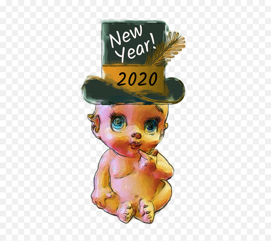 Baby New Year - Happy New Year 2020 Image In Drawing Emoji,New Year Emotions