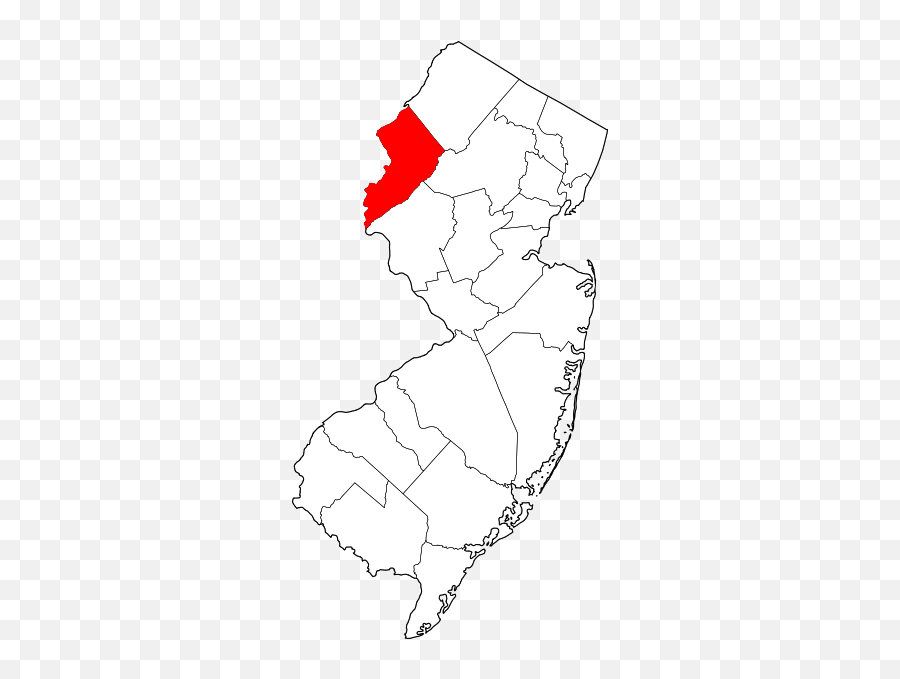 Map Of New Jersey Highlighting Warren County - New Jersey Colony Outline Emoji,Castle Emoji