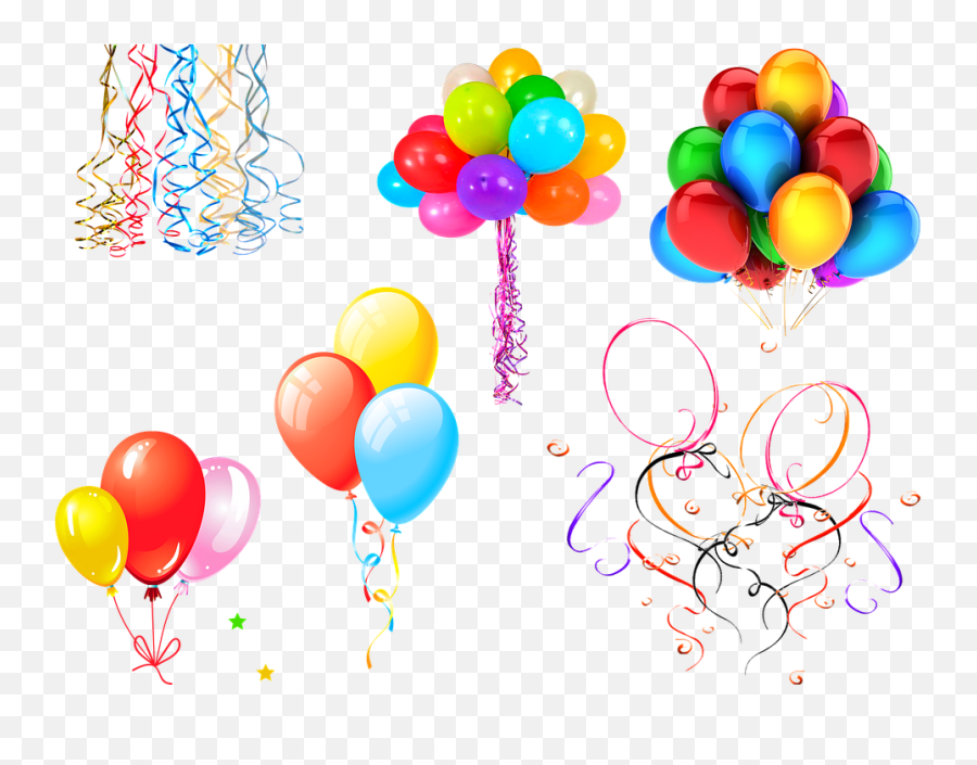 Rainbow Color Balloons Confetti - Hd Birthday Images Balloons Emoji,Birthday Balloon Emoji