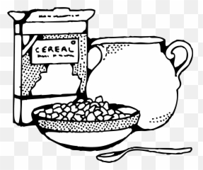 Clipart Box Breakfast Cereal Clipart - Black And White Cereal Emoji,Emoji Honey Nut Cheerios