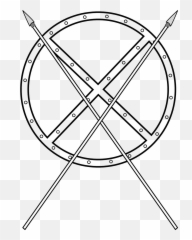 Spears Crossed Shield Round Free Vector - Clipart Png Emoji
