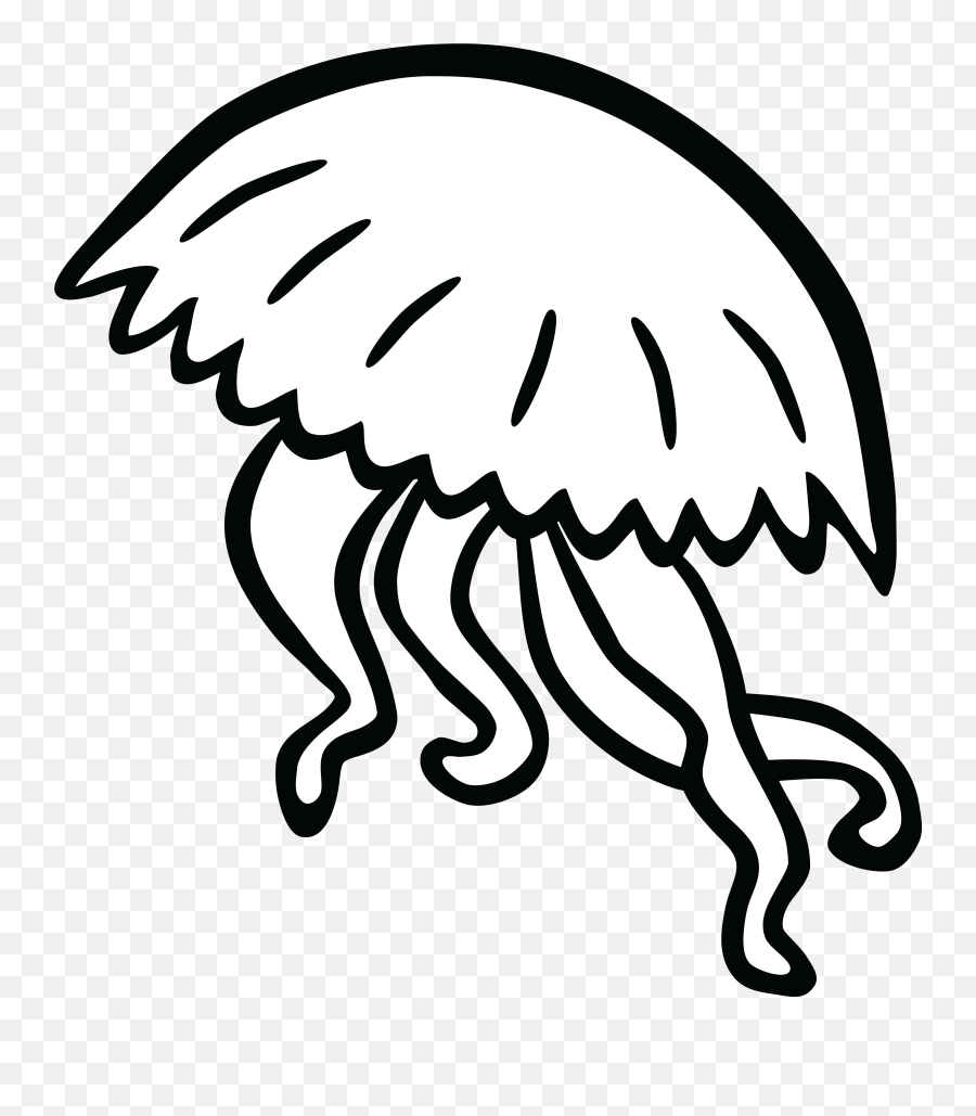 Jellyfish Black And White Clipart - Full Size Clipart Jelly Fish Clipart Black And White Emoji,Jellyfish Emoji