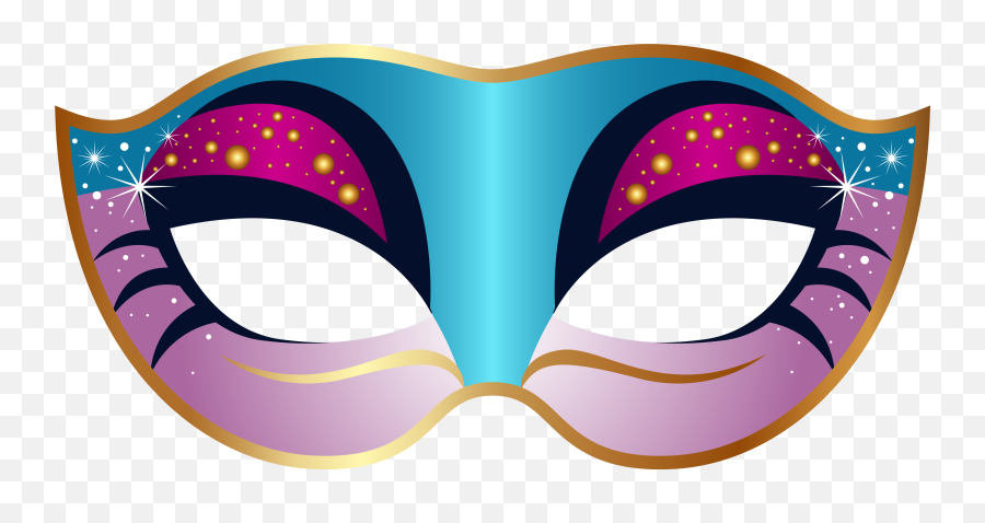 Blue And Pink Carnival Mask Clip Art Image - Clipartix Mask Clipart Carnival Emoji,Laughing Emoji Mask