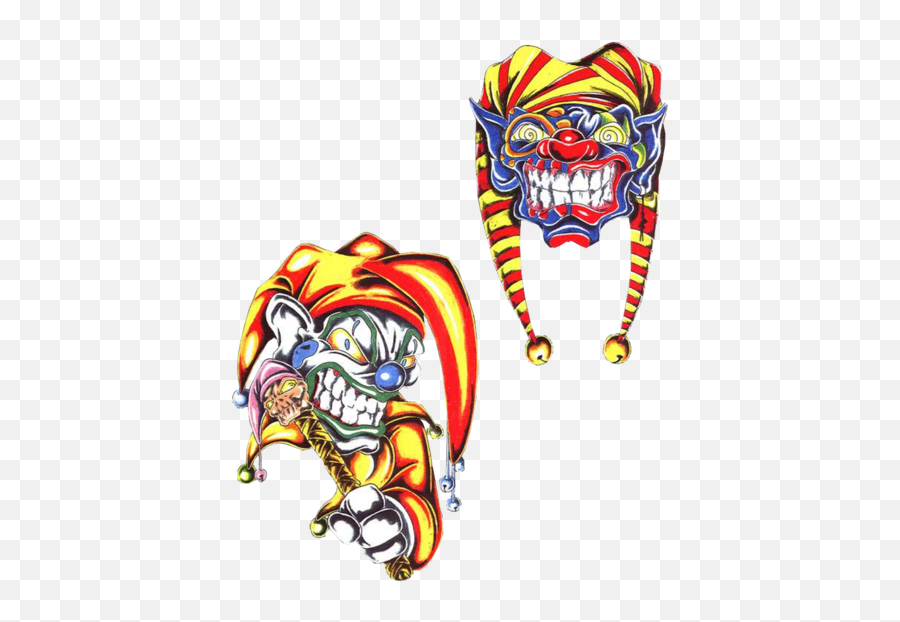Joker Clipart Psd - Evil Clown Face Transparent Tattoo Transparent Clown Emoji,Scary Clown Emoji