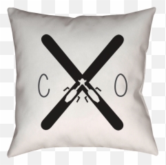 Colorado Snow Ski - Throw Pillow skiing Cushion Emoji
