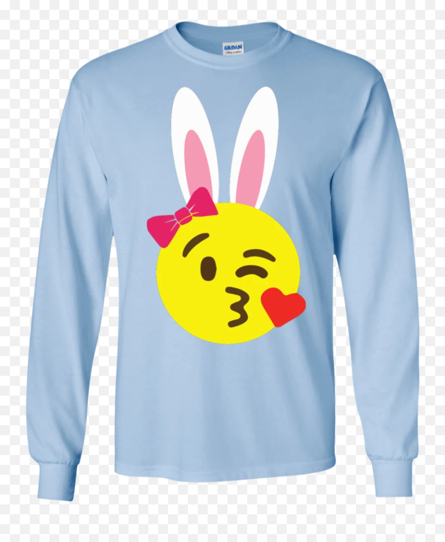 Easter Bunny Emoji Ls Tshirt - Teeevercom U2013 Tee Support,Bunny Emoji Transparent