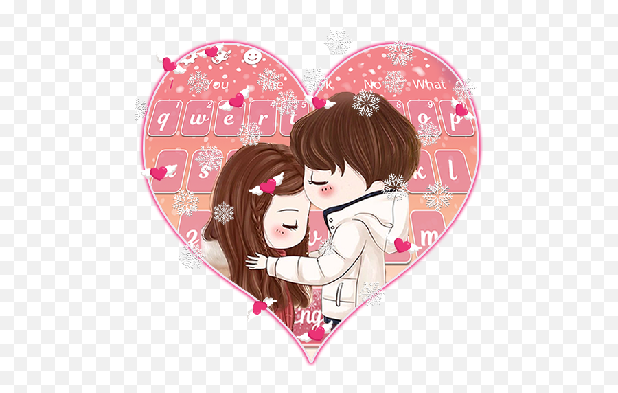 Cute Winter Couple Dp Keyboard Theme - Google Play Best Couple Pic Cartoon  Emoji,Winter Emojis - free transparent emoji 