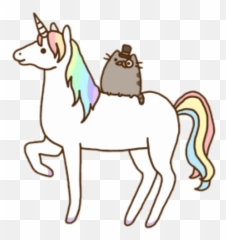 Unicorn Kawaii Pusheen Cat - On A Emoji